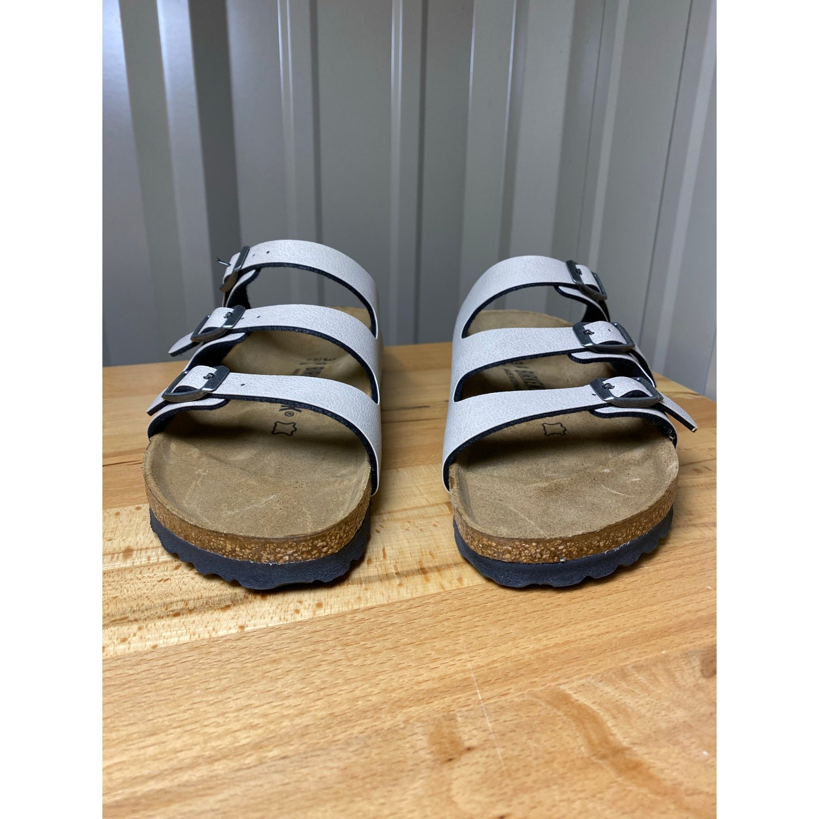 Birkenstock Florida Sandals Size 37/Women’s 6 Grey Leather New!
