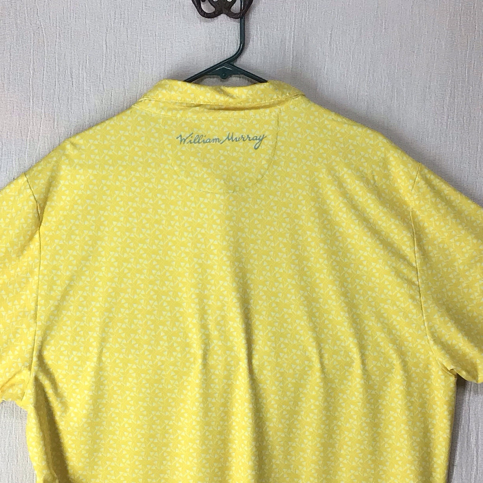William Murray Polo Men’s XL Yellow Martini Glasses Print Stretch Performance