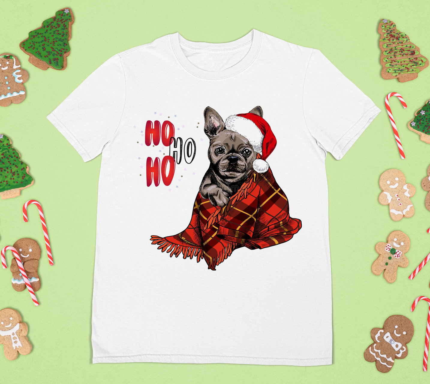 HO HO HO Xmas Shirt Merry Christmas With my Pug Dog Shirt Black S-2345XL