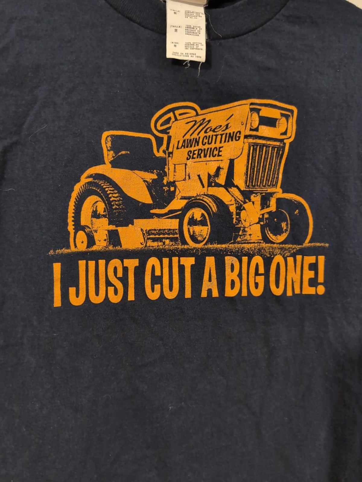 Retro Custom ’77 Moe’s Lawn Cutting Service Blue S/S T-Shirt
