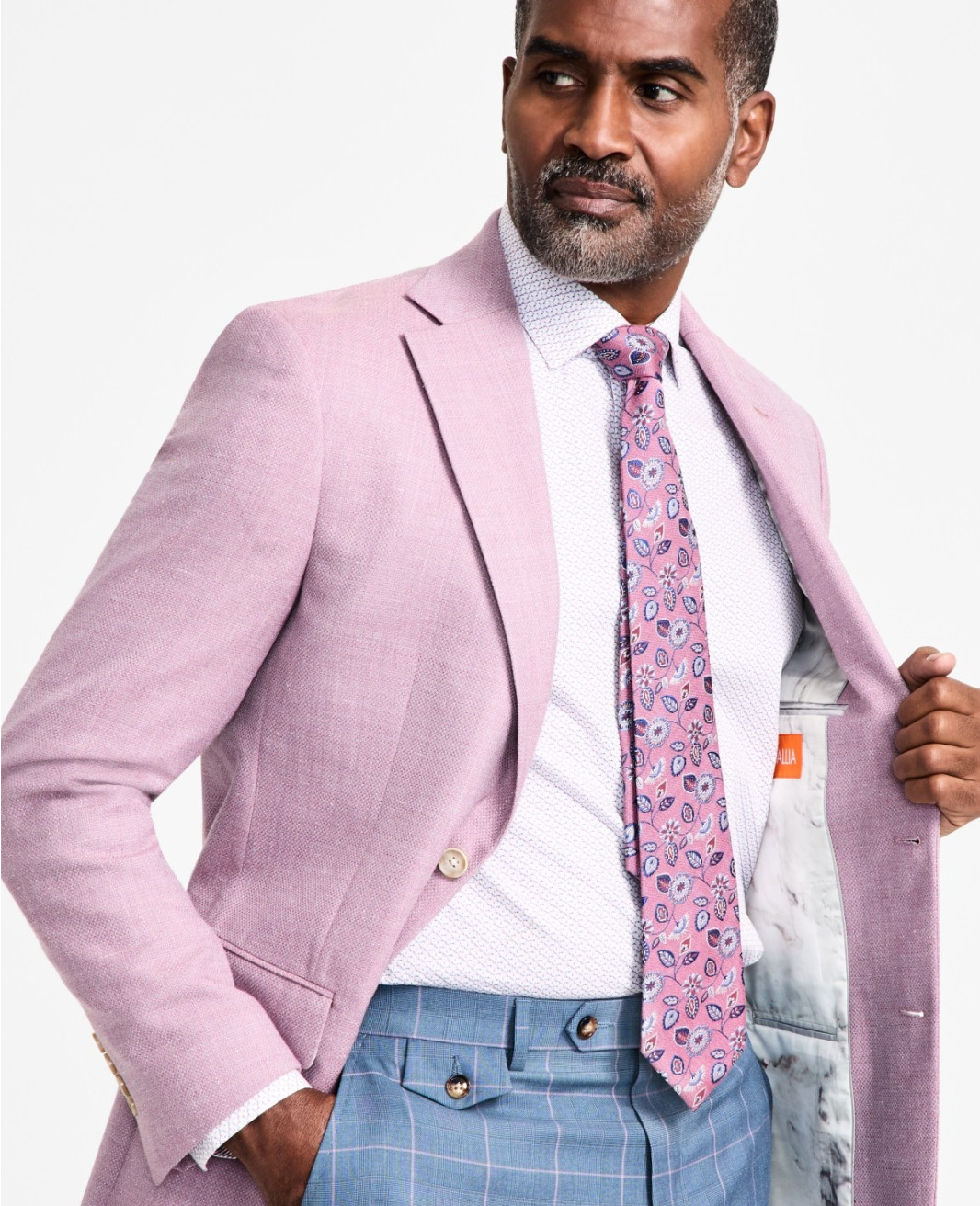 Tallia Men Slim Fit Wool Blend Sport Coat Lilac Size 40R