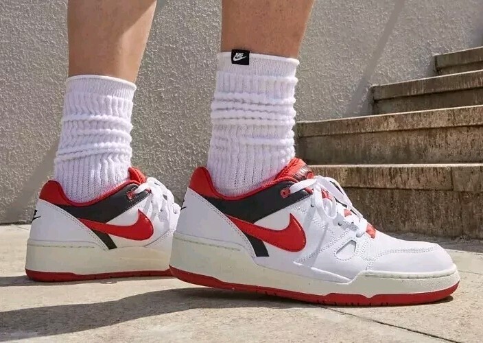 NEW Men’s (CHOOSE SZ) NIKE Full Force Low – RED -WHITE FB1362-102 Basketball 🏀