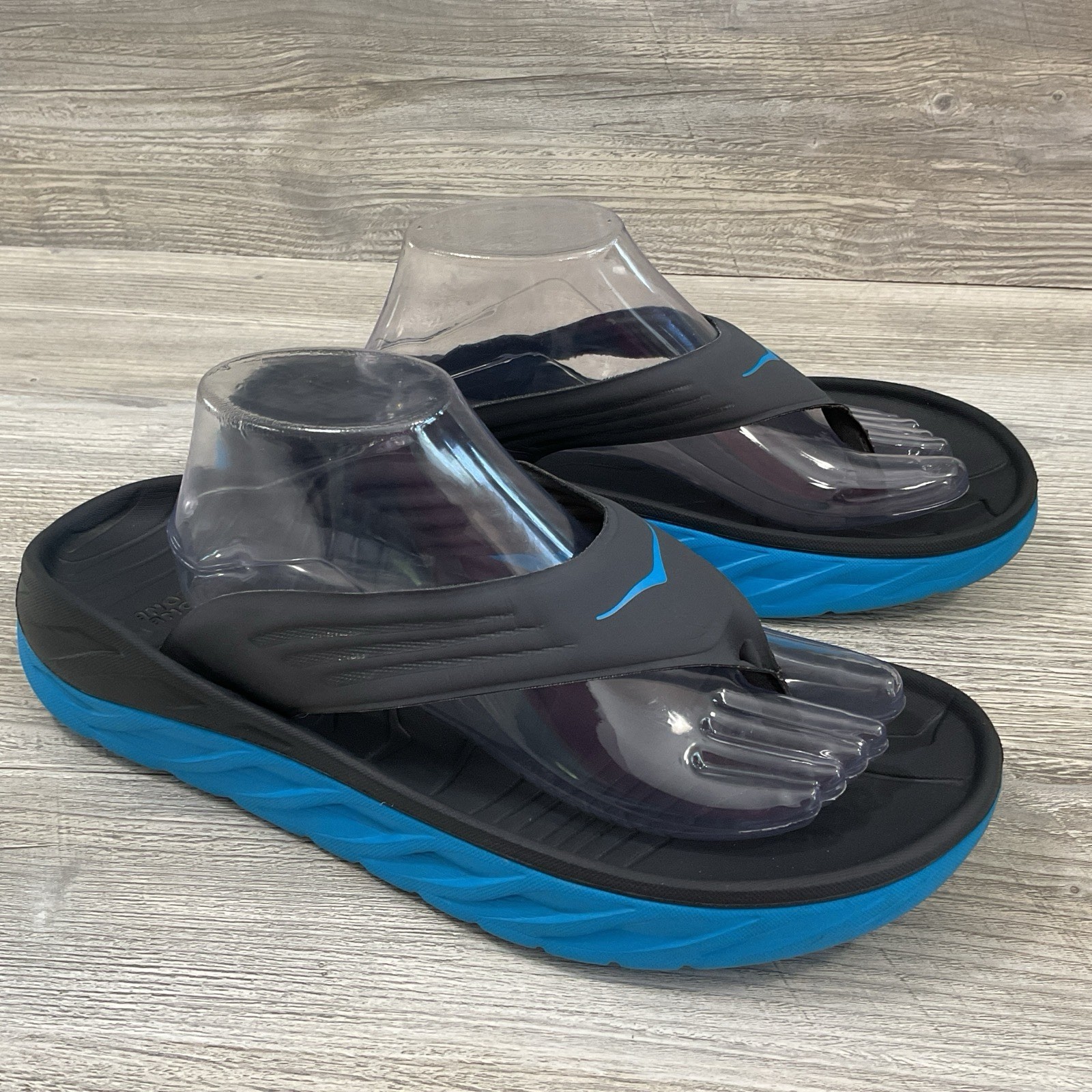 Hoka One One Ora Recovery Flip Flops Mens 12 Ebony Blue Sandals Sport Comfort