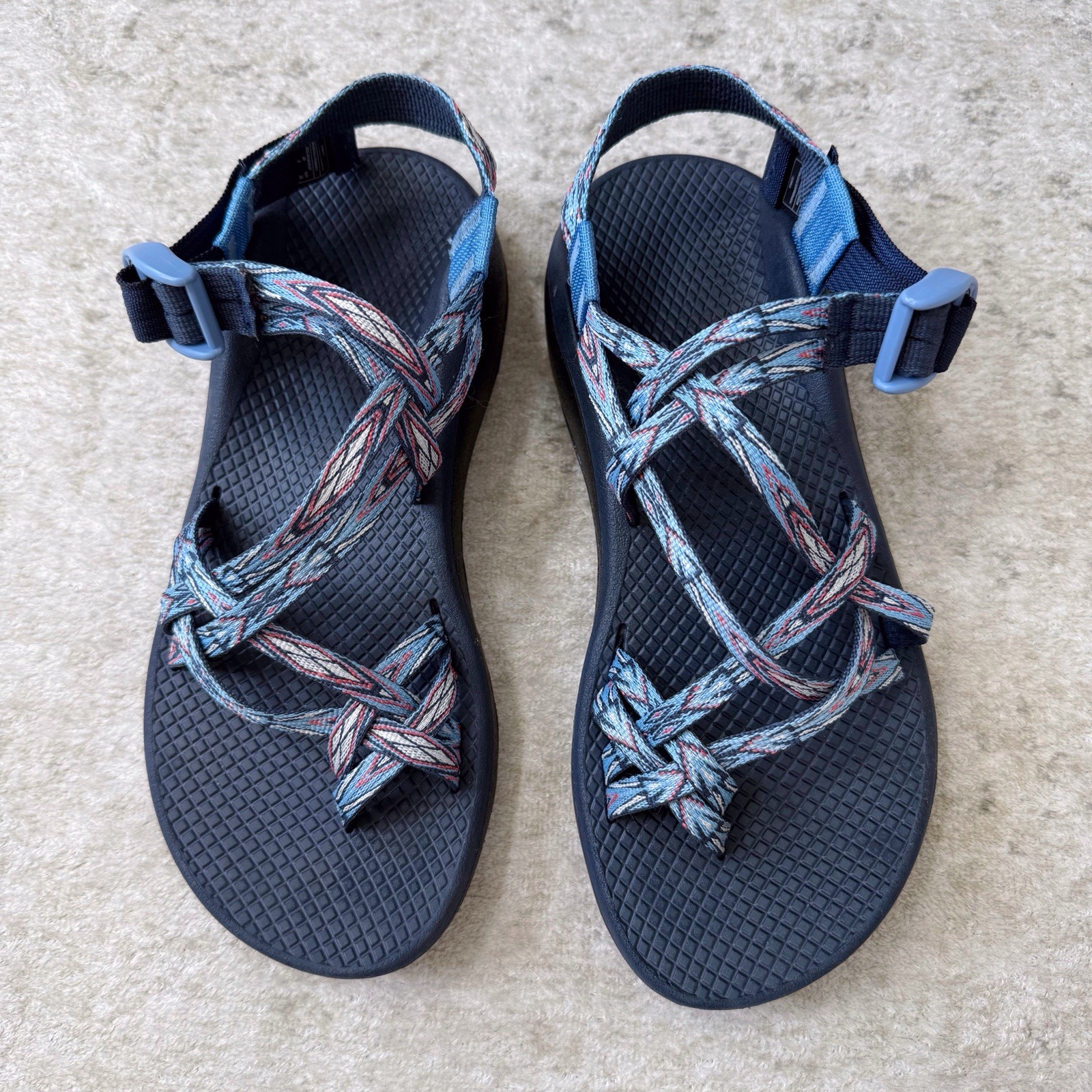 Chaco Z Cloud X2 Womens 8 Strappy Sandals Blue Pattern Toe Loop