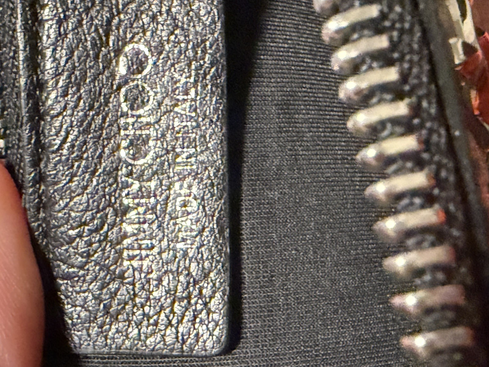 Authentic Jimmy Choo Silver Black Glitter Clutch Pouch Leather Trim Handstrap