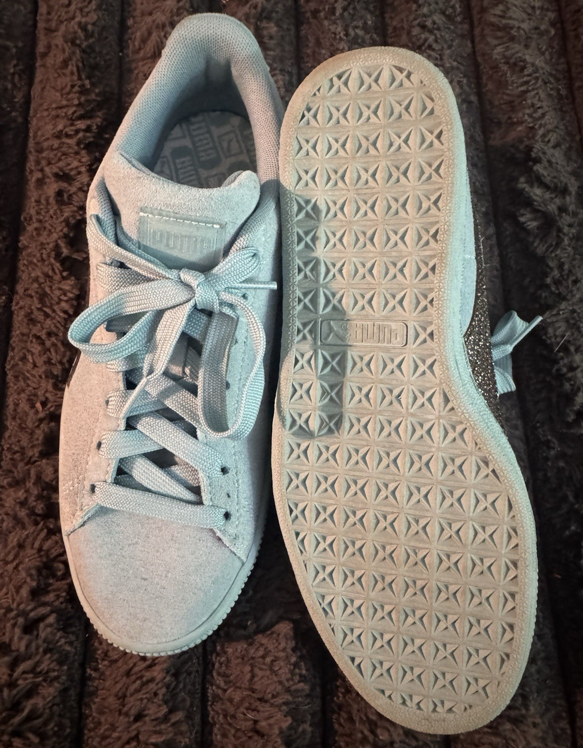PUMA Blue Suede Low Top Lace-Up Sneaker Unisex Adults Rubber Outsole