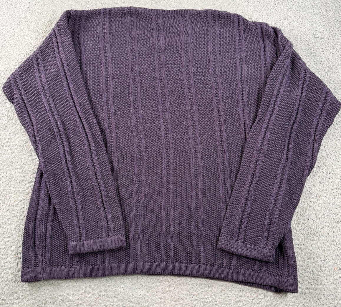Vintage Bowen & Wright Knit Sweater Mens Large Purple Long Sleeve Hong Kong Y2K