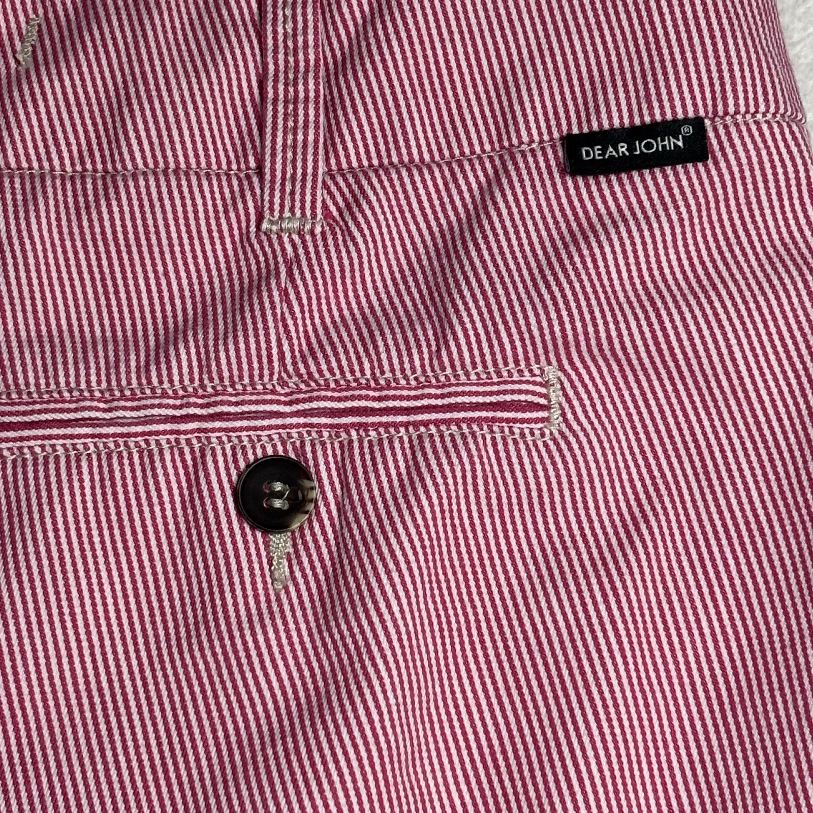 Dear John Women’s Pinstriped Cuffed Chino Shorts Red And White Size 26 Summer