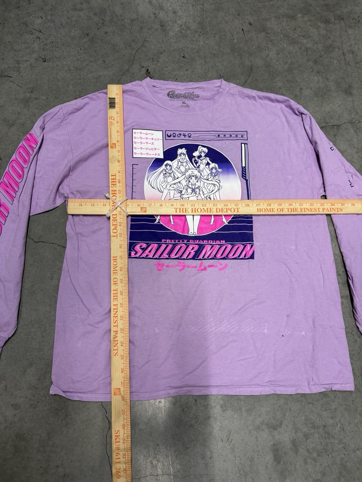Sailor Moon Pink Long Sleeve Size XL Men’s Anime Shirt