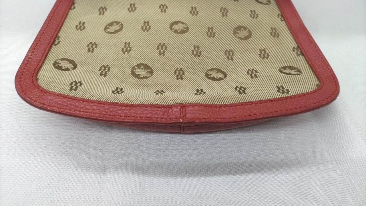 Hunting World canvas shoulder bag beige × red Used