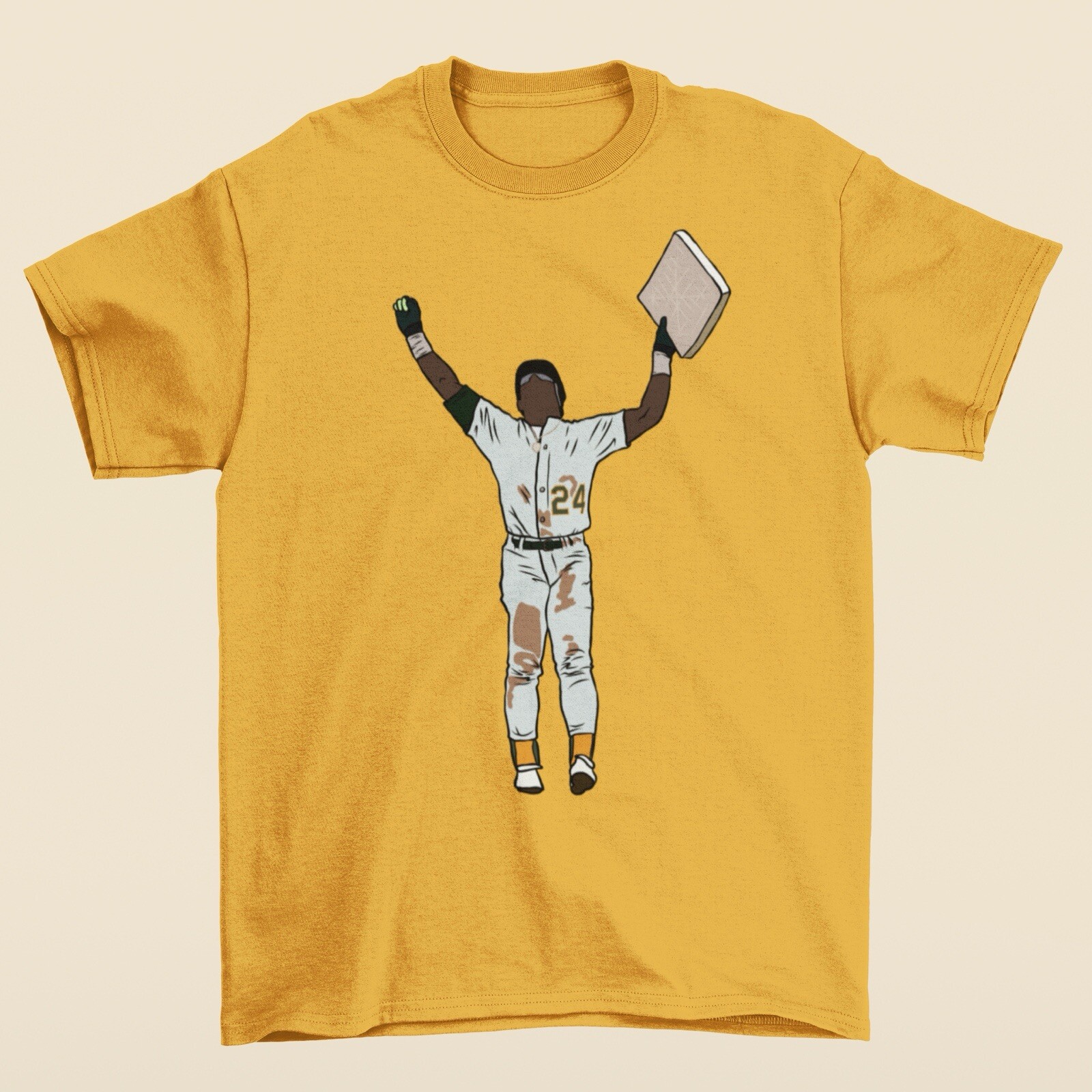 Rickey Henderson Stolen Base Celebration Baseball T-Shirt