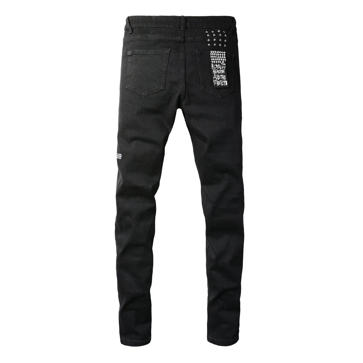 New KSUBI Men’s Fashion Splash-ink Slim Fit jeans Black Simple Leisure Pants