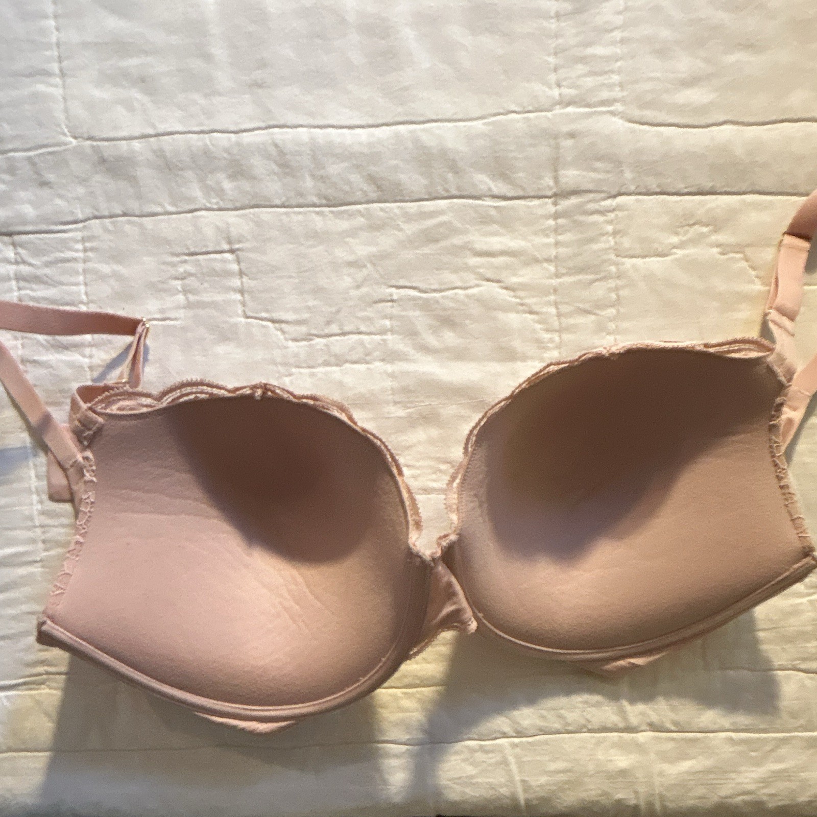 JOYSPUN 36DD Pink Lace Underwire Padded T-Shirt Bra Adjustable Straps