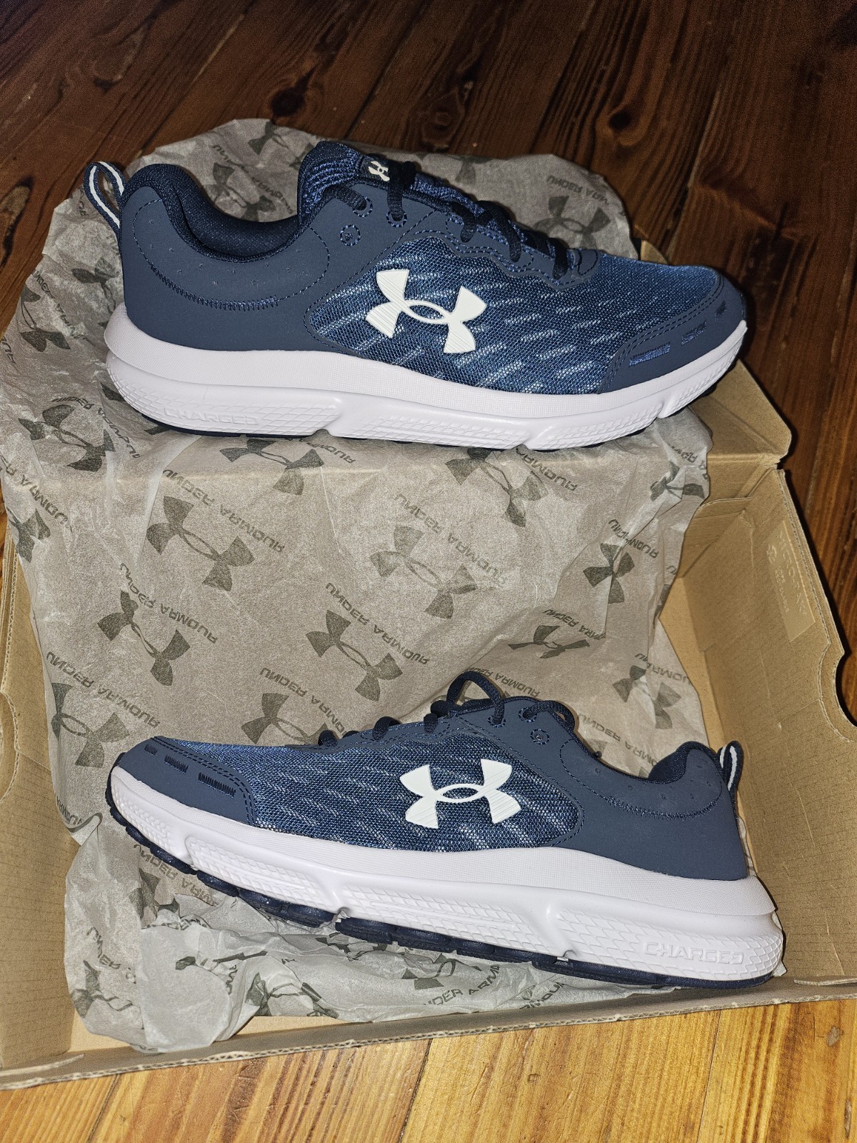 Under Armour Charged Assert 10 Academy Men’s Low Top Mesh Sneakers Blue/White