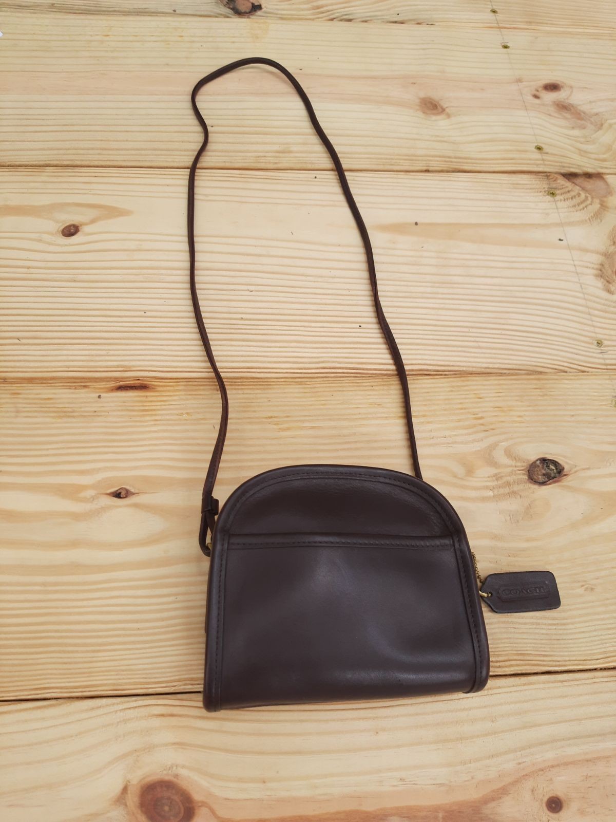 🔥Vintage Coach Abbie Zip #9017 Crossbody Bag Mahogany Leather Made in USA, EUC
