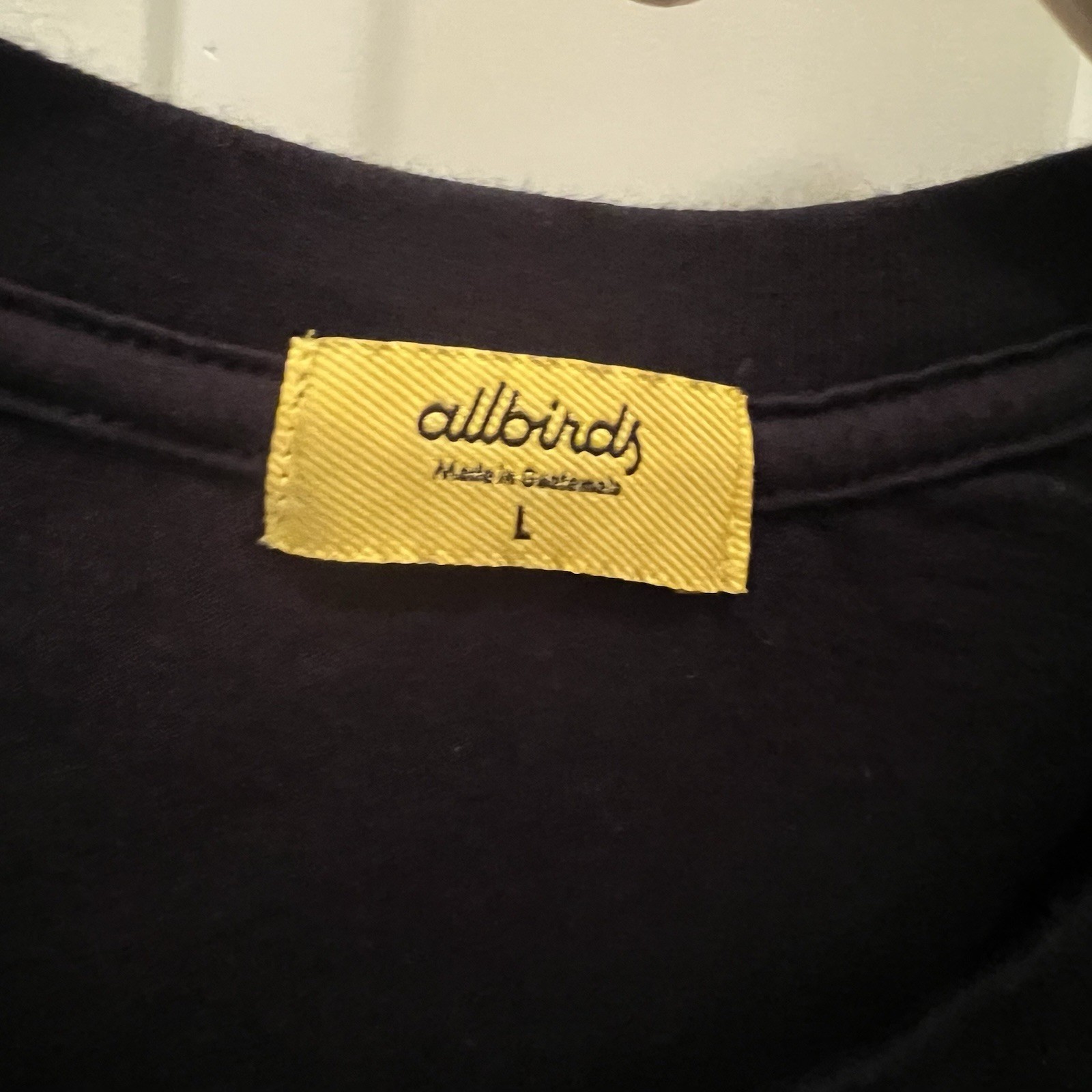Allbirds Allgood Cotton Tee Natural Black Tree Glider NWT Large Short Sleeve