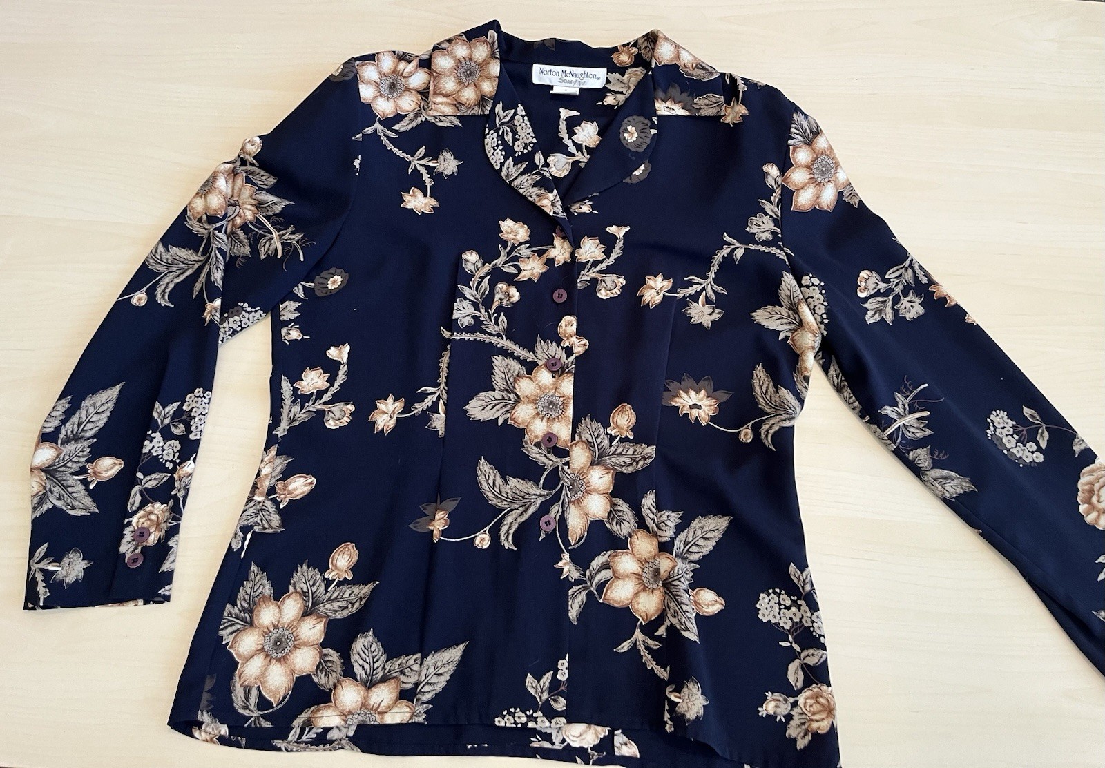 VTG Norton McNaughton Floral Button Down Top Sz6