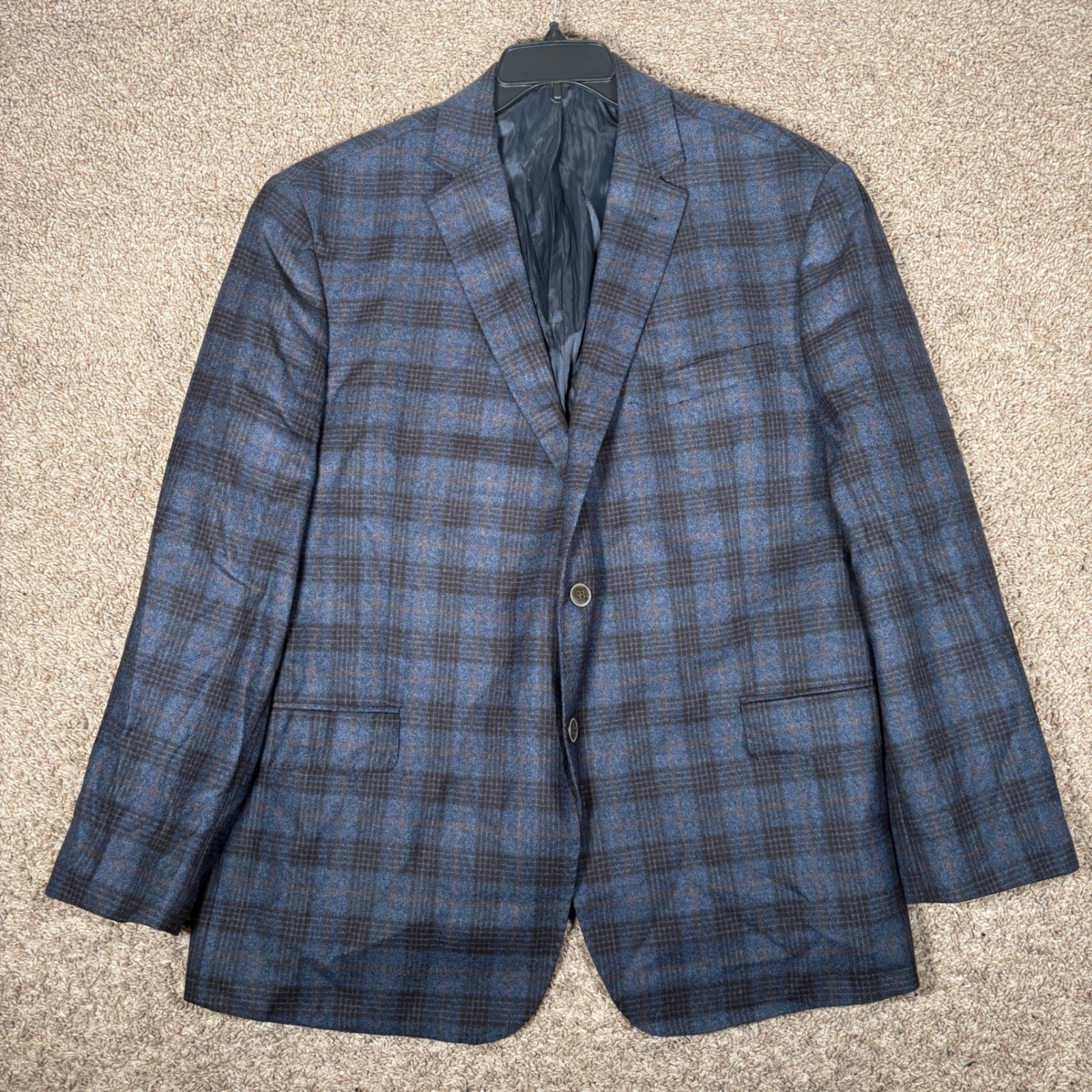 Joseph Abboud Heritage Blue Glen Plaid Reda Wool Blazer Sport Coat 50 Regular
