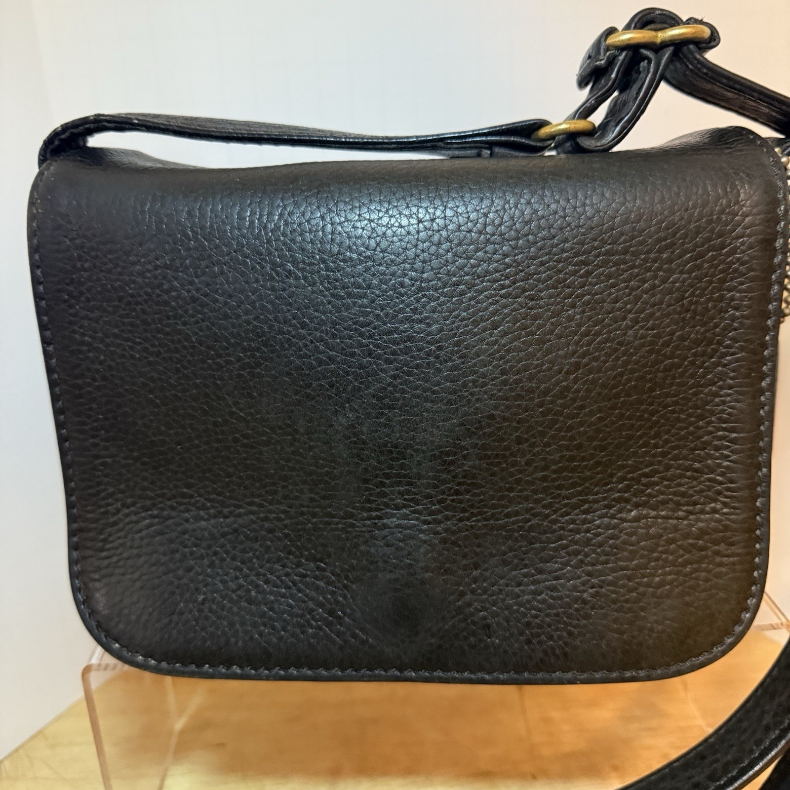 Coach 1997 Vintage G7M-4929 Sonoma Small Full Flap Black USA Full Grain Cowhide