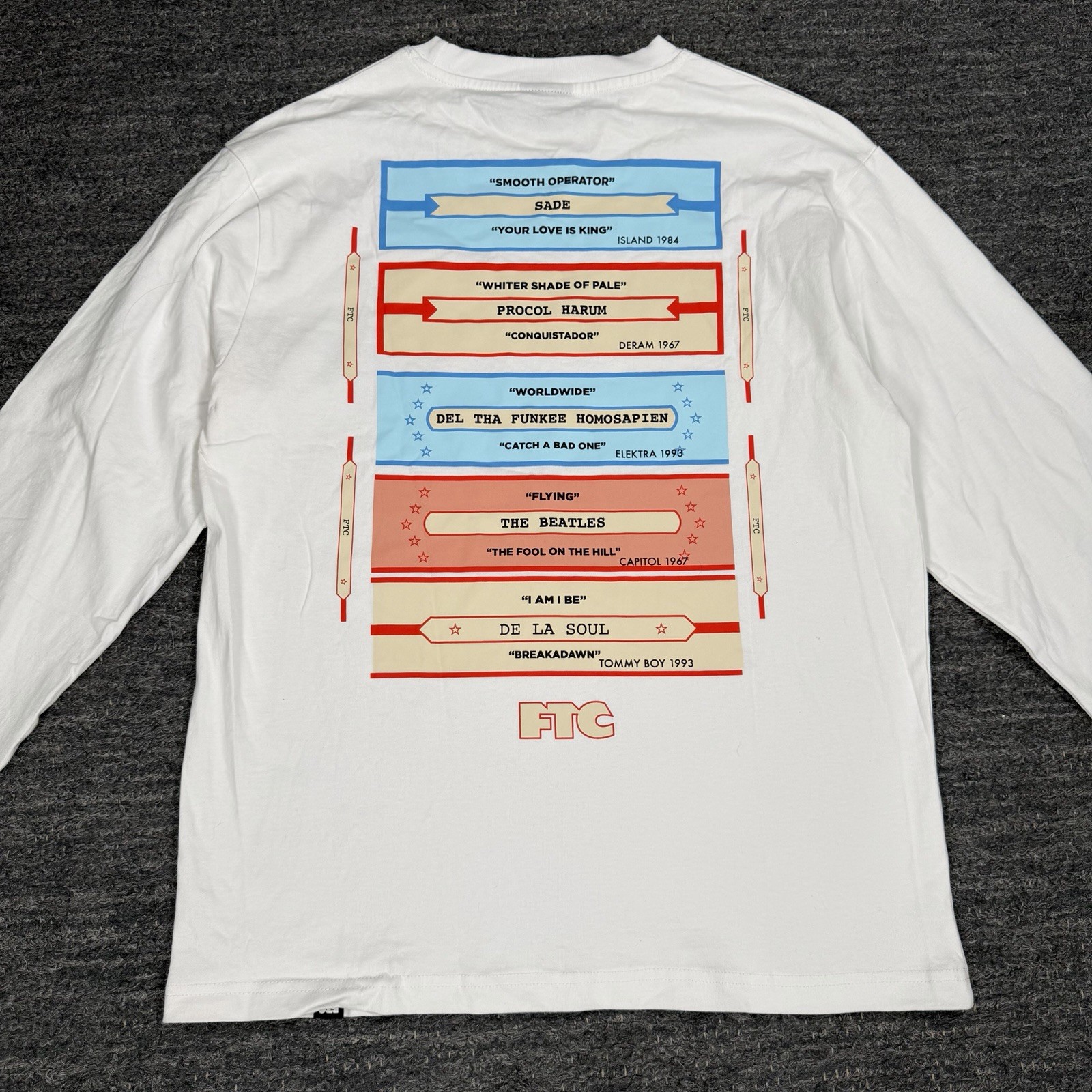FTC Skateboard Shirt Men Medium Tee Juke Box Sade De la Soul Beatles Skater