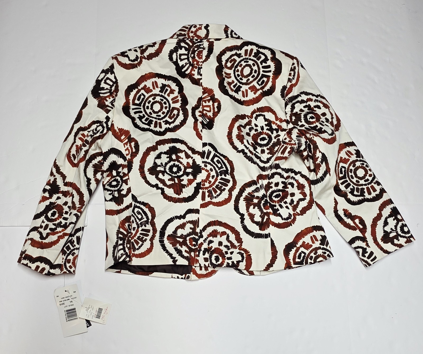HARVE BENARD Womens Tan Brown Button Front Jacket Size 14 NWT