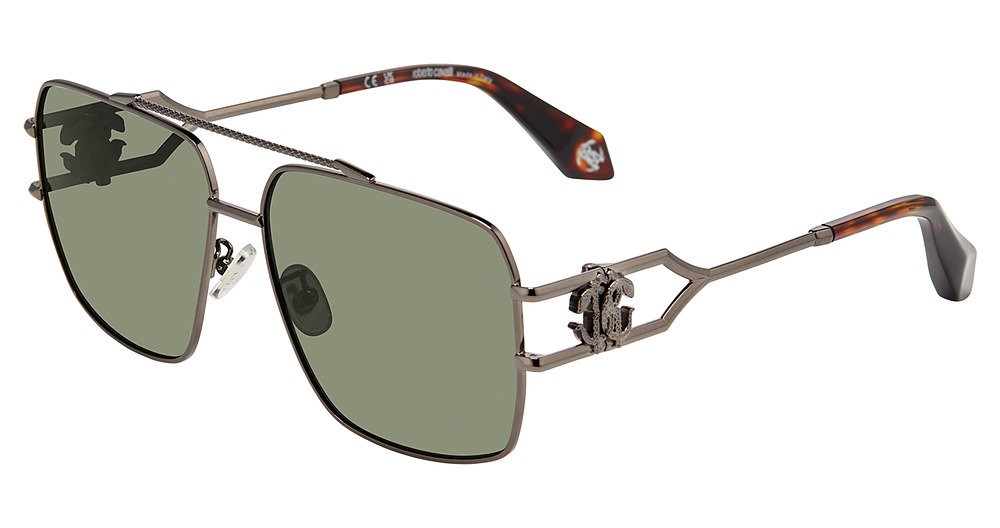 Roberto Cavalli SRC131 Sunglasses 0568 Total Shiny Gun Authentic New 61mm Unisex