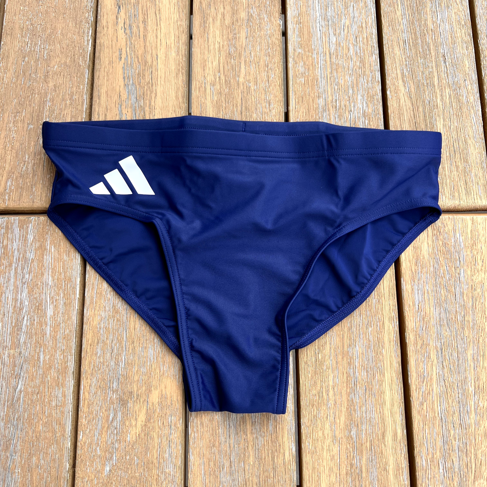 adidas men dark Blue with white logo Swim Brief swimwear swimsuit 32 34 36 38