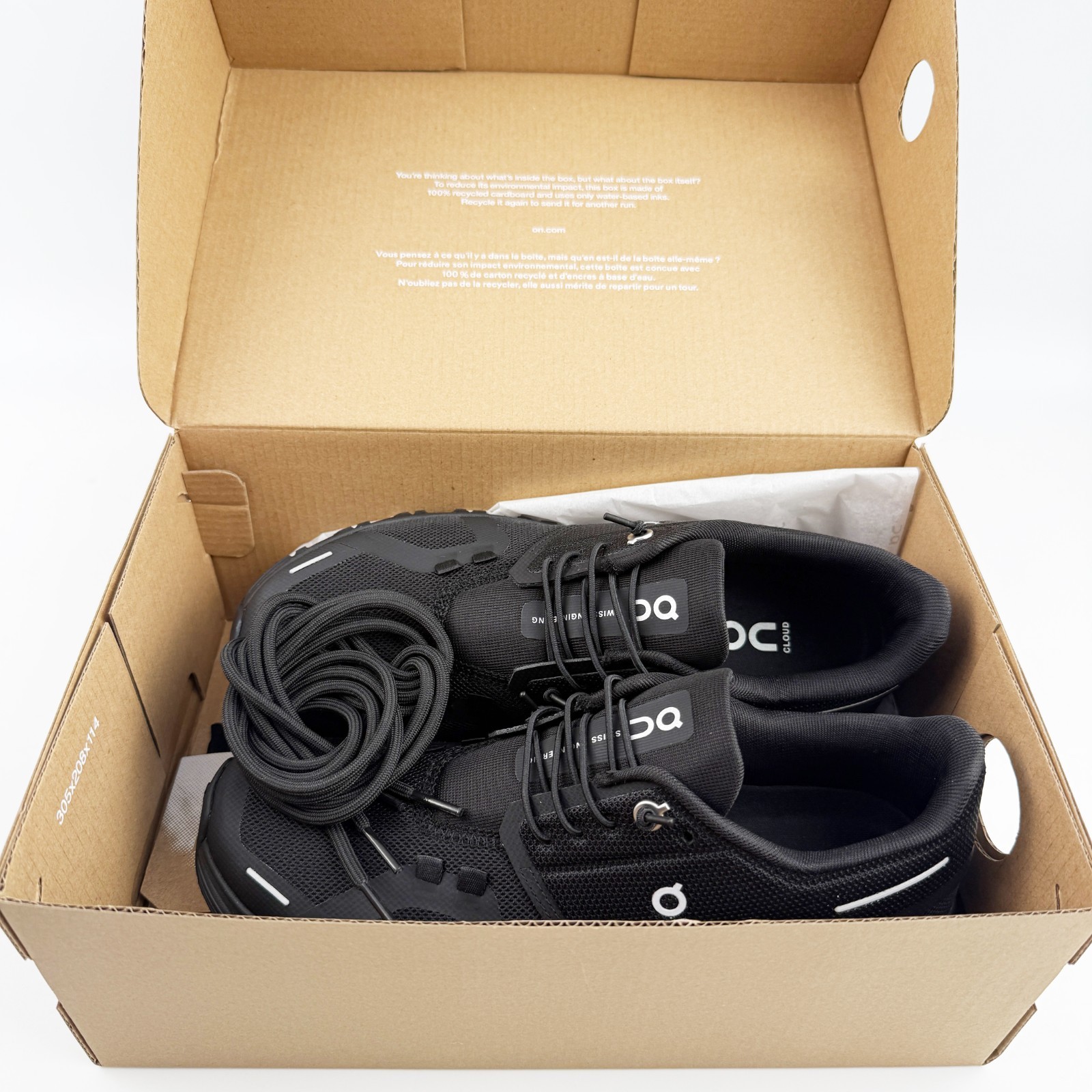 ON Cloud 6 Women’s Black All-Weather Comfort Running Sneakers Custom Shoelaces