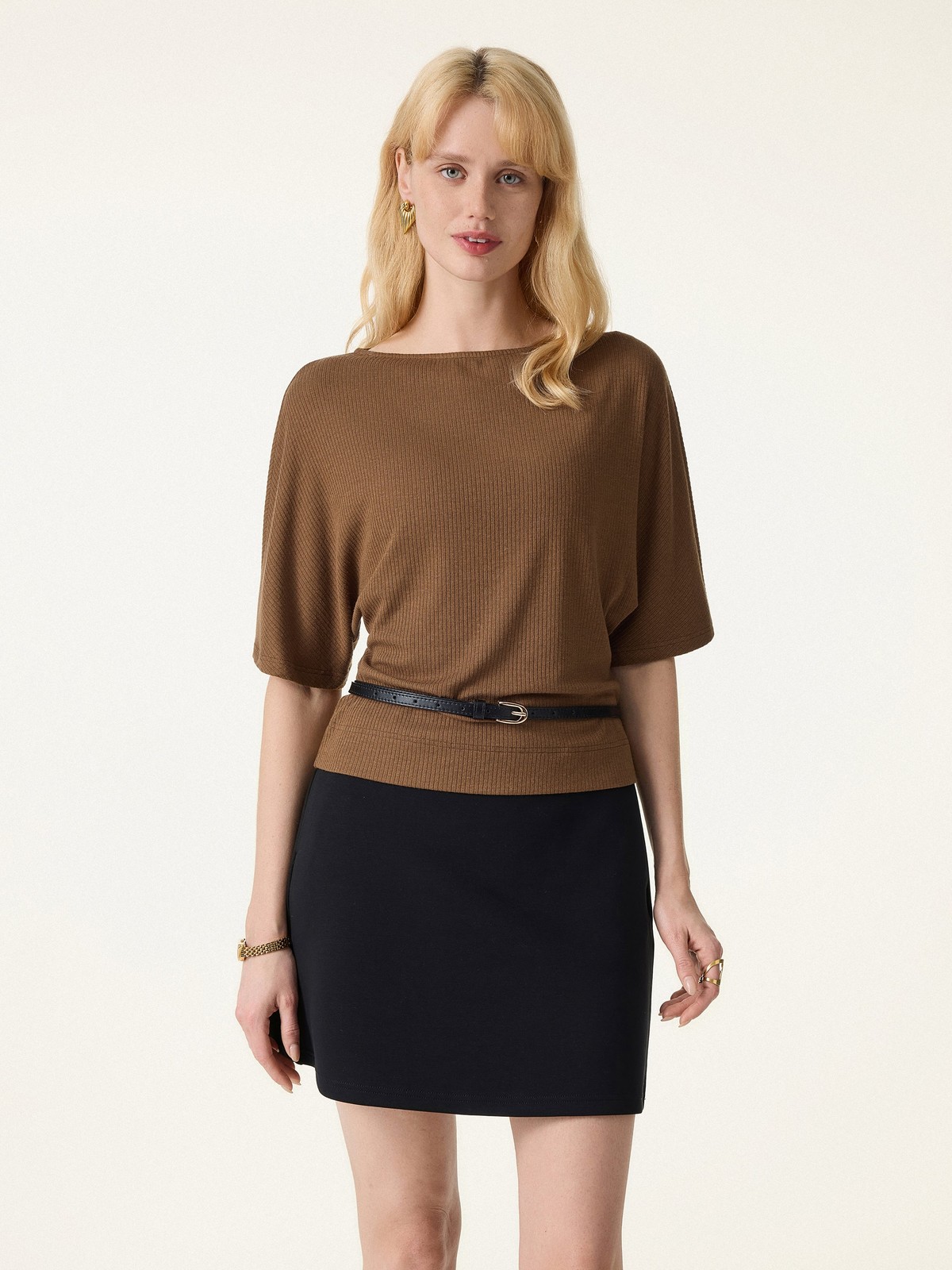 OGL Soft Ribbed Boatneck Relaxed Top