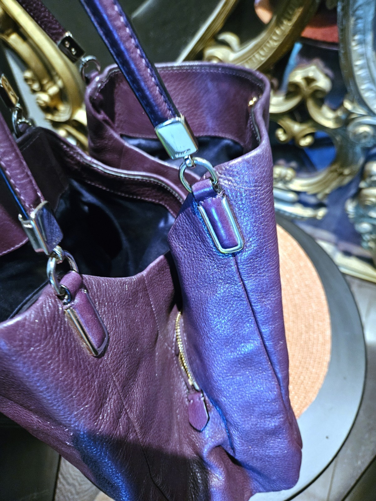 CoachMadison Phoebe Leather Tote Purple