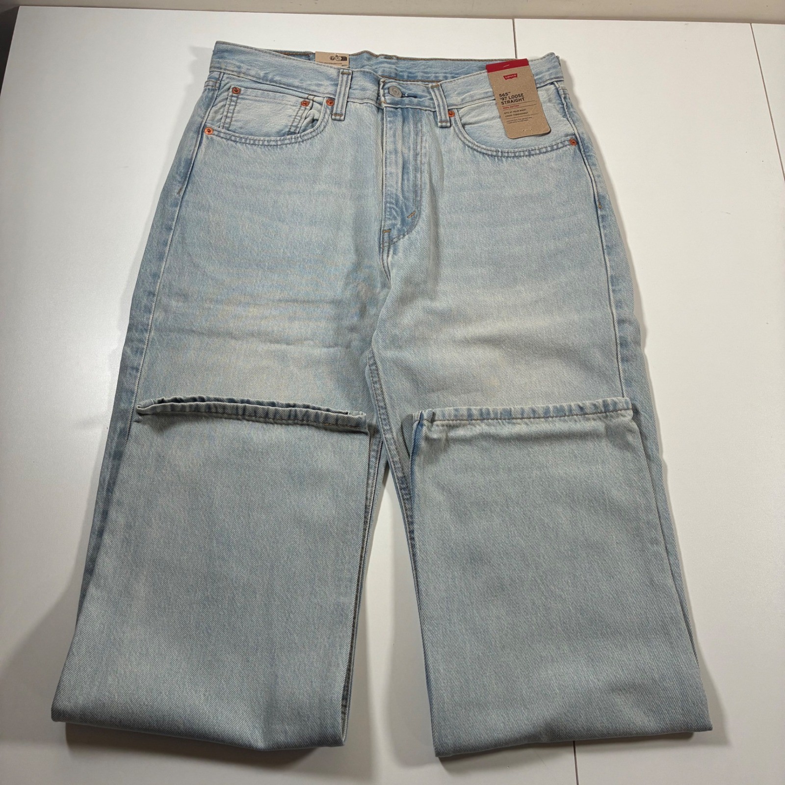 NEW Levi’s 565 ’97 Loose Straight Jeans Mens 32×32 Light Wash Denim A72210001