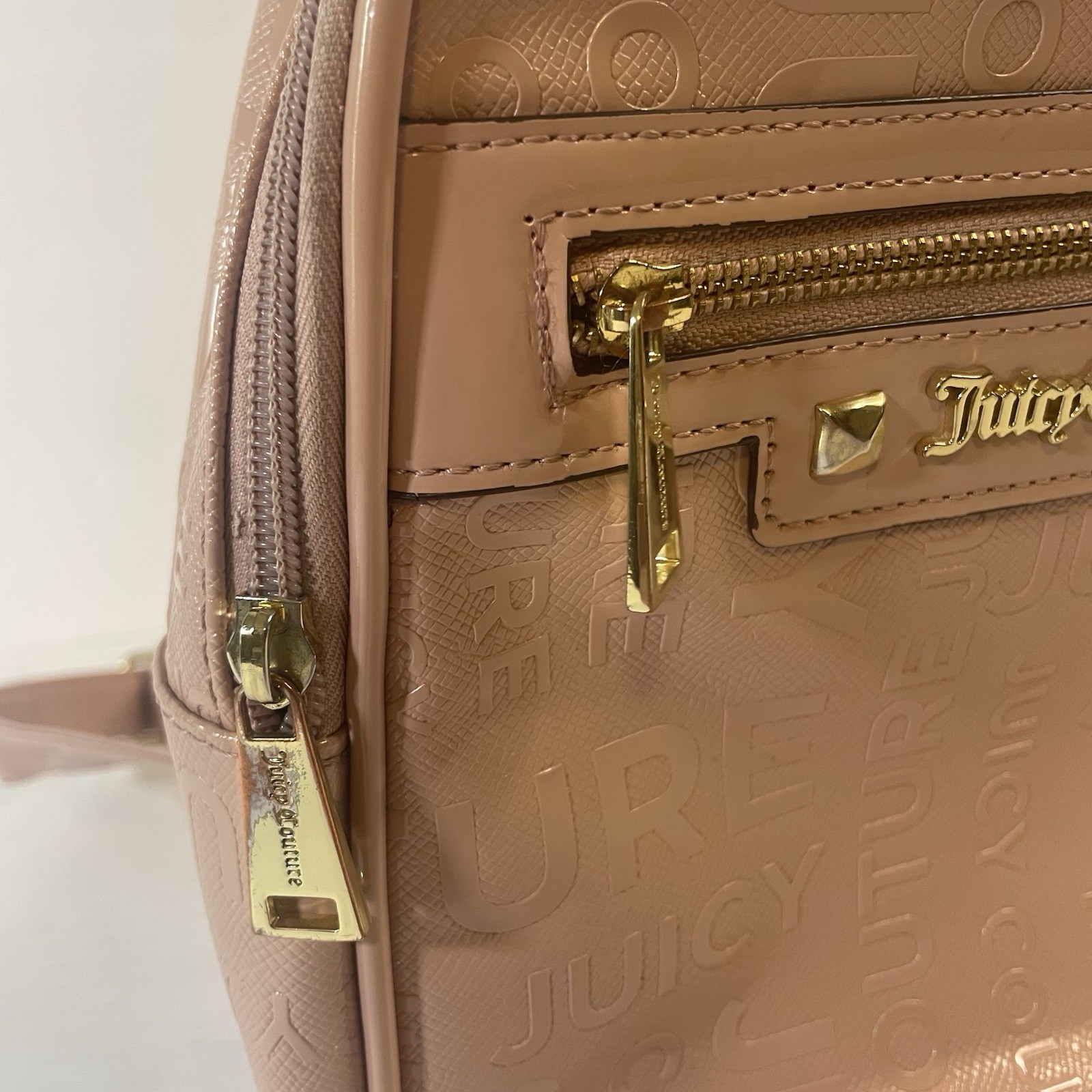 Juicy Couture Blush Pink Mini Backpack Purse 100% Polyurethane