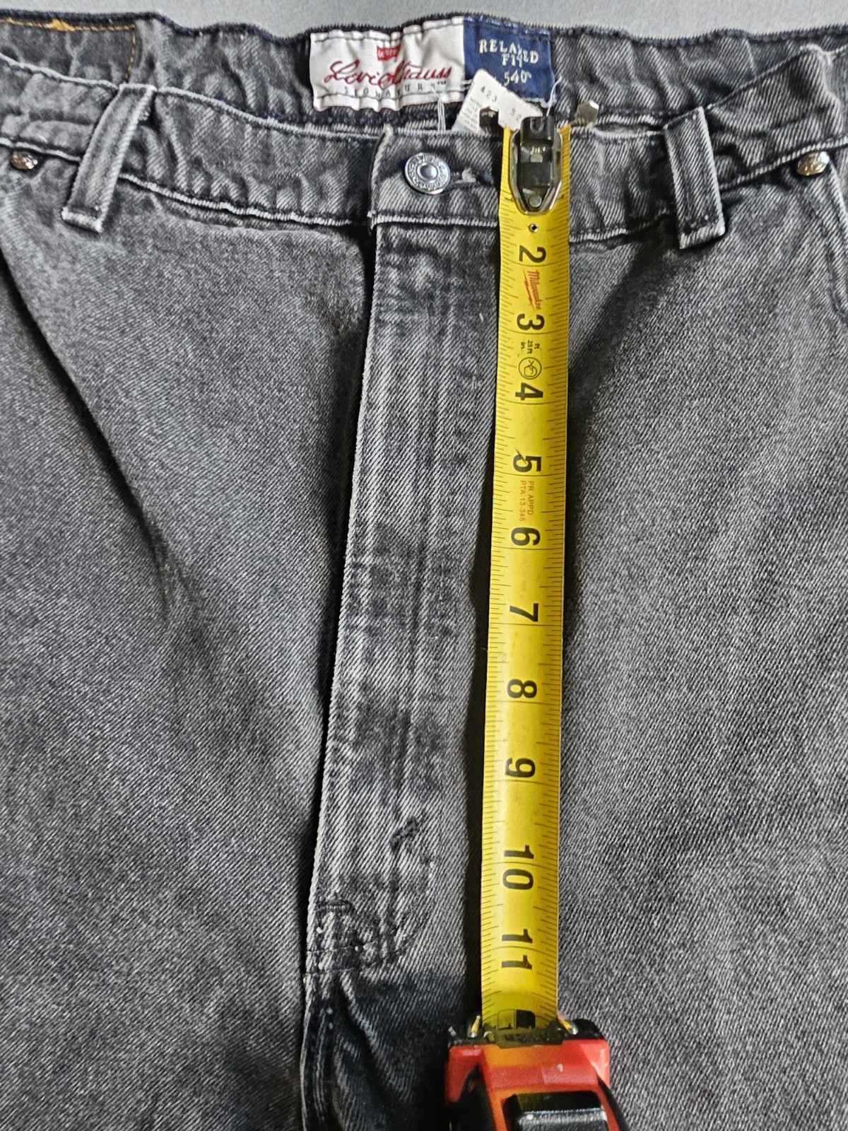 Vintage 1996 Levi’s 540 Relaxed Fit Jeans USA Made Black Denim 46×30 Orange Tab