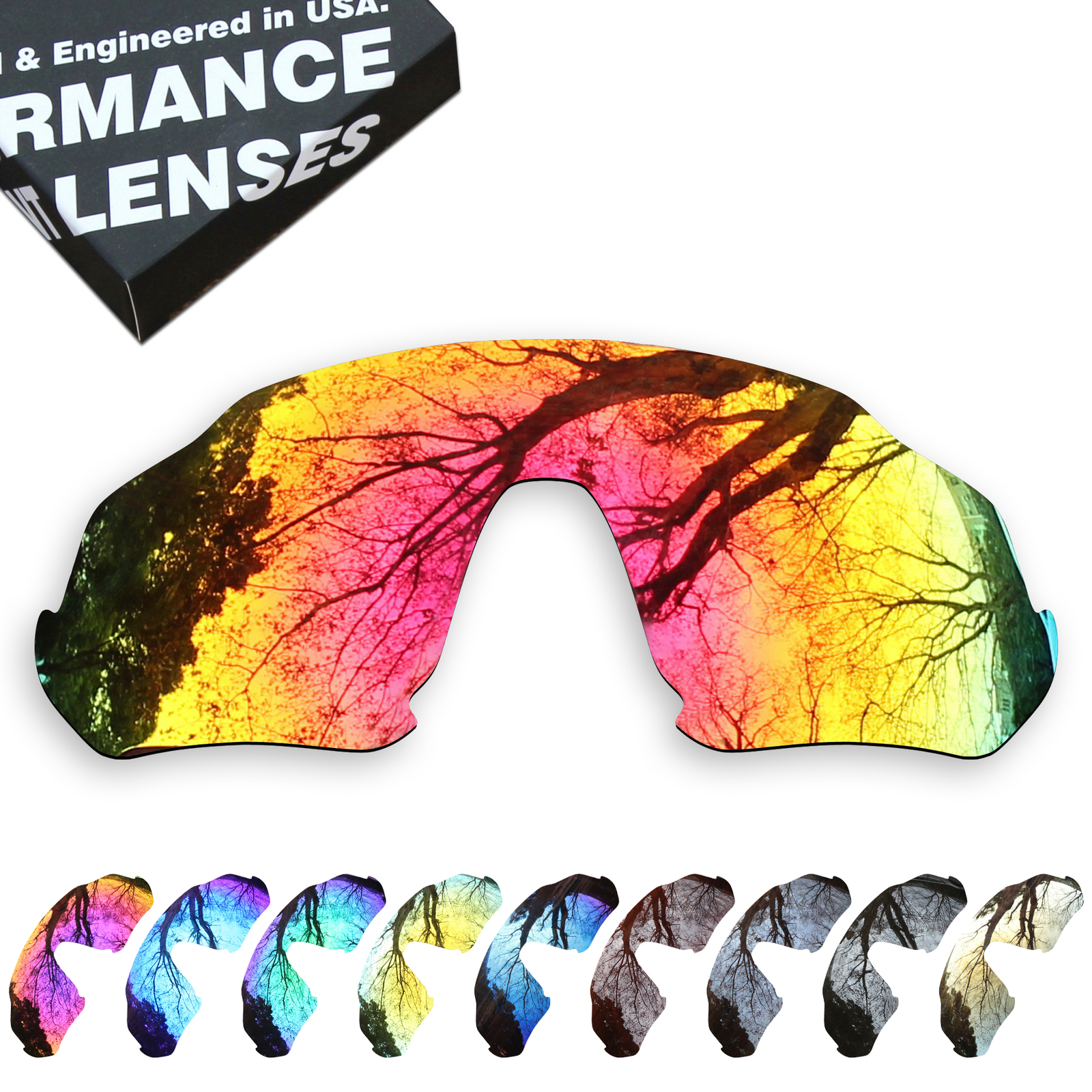 KEYTO Polarized Lens Replacement for-Oakley Flight Jacket OO9401 Sunglass