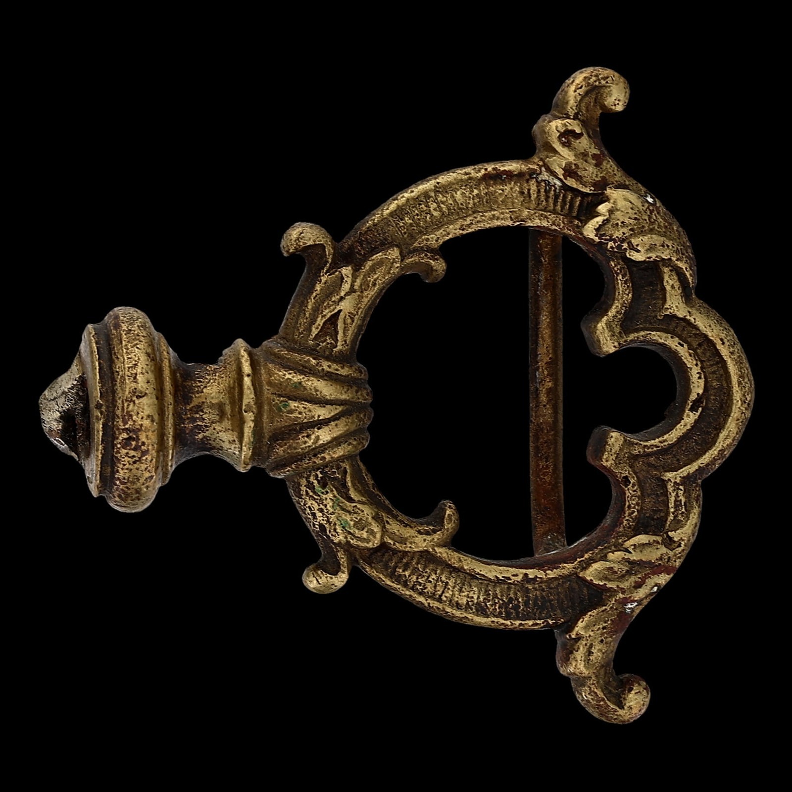 Brass Baroque Rococo Scroll Ornate Antique Victorian Edwardian Vtg Belt Buckle