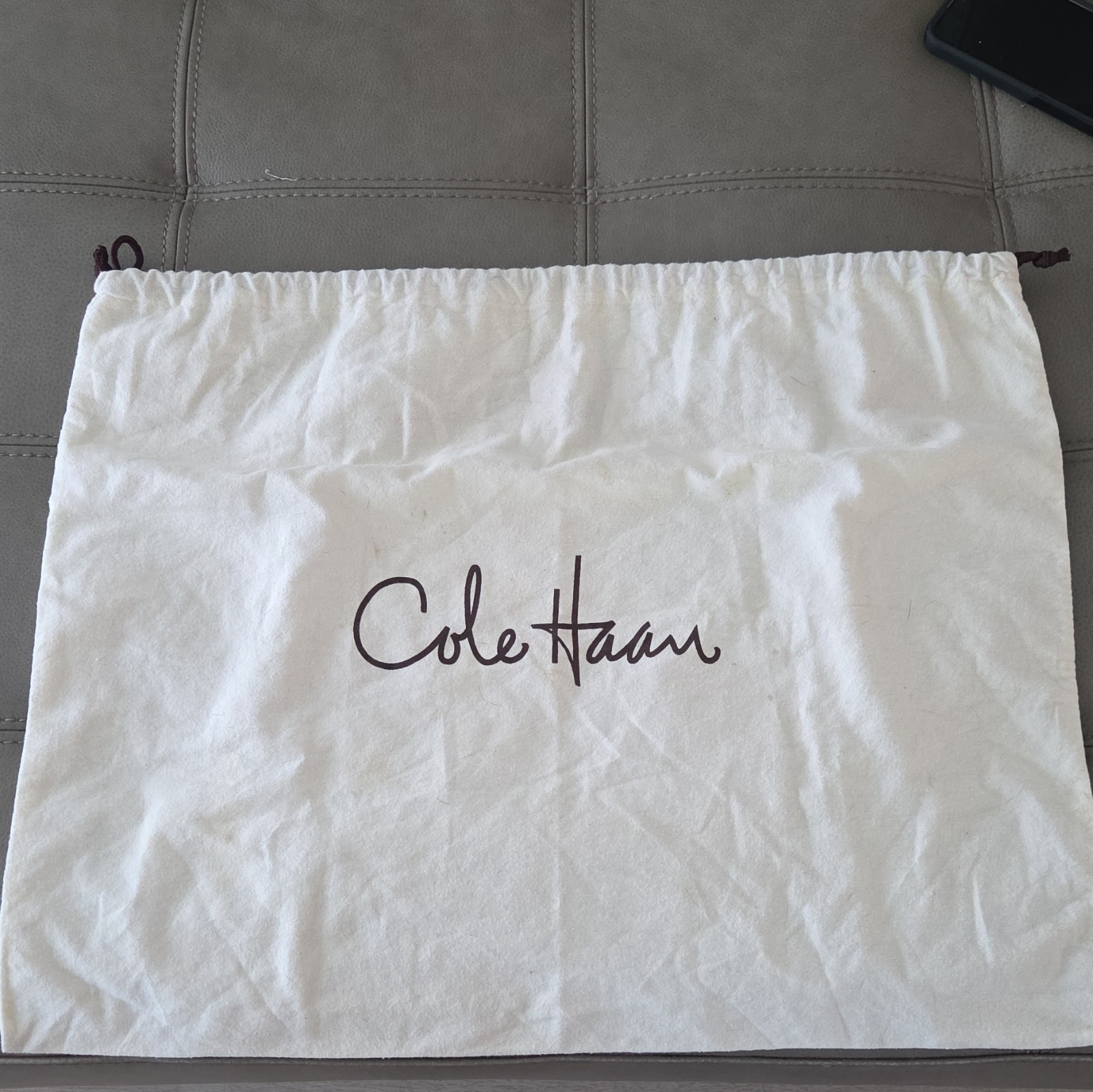 Cole Haan Black Shoulder Bag Zip Top Buckle Accents Adjustable Strap Dust Bag.
