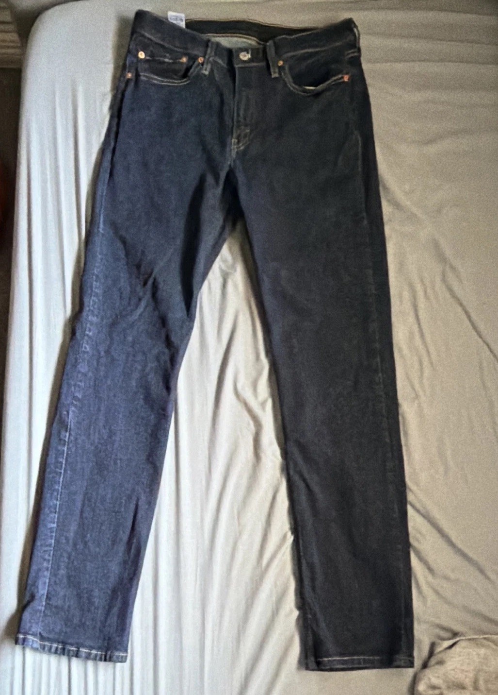 Levi’s Men’s Dark Wash Blue Denim Jeans Taper Fit Stretch Low Rise 5-Pocket