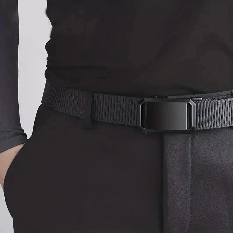 Mens Ratchet Belt Nylon Web Belts for with Automatic Slide Buckle Tactical Belt