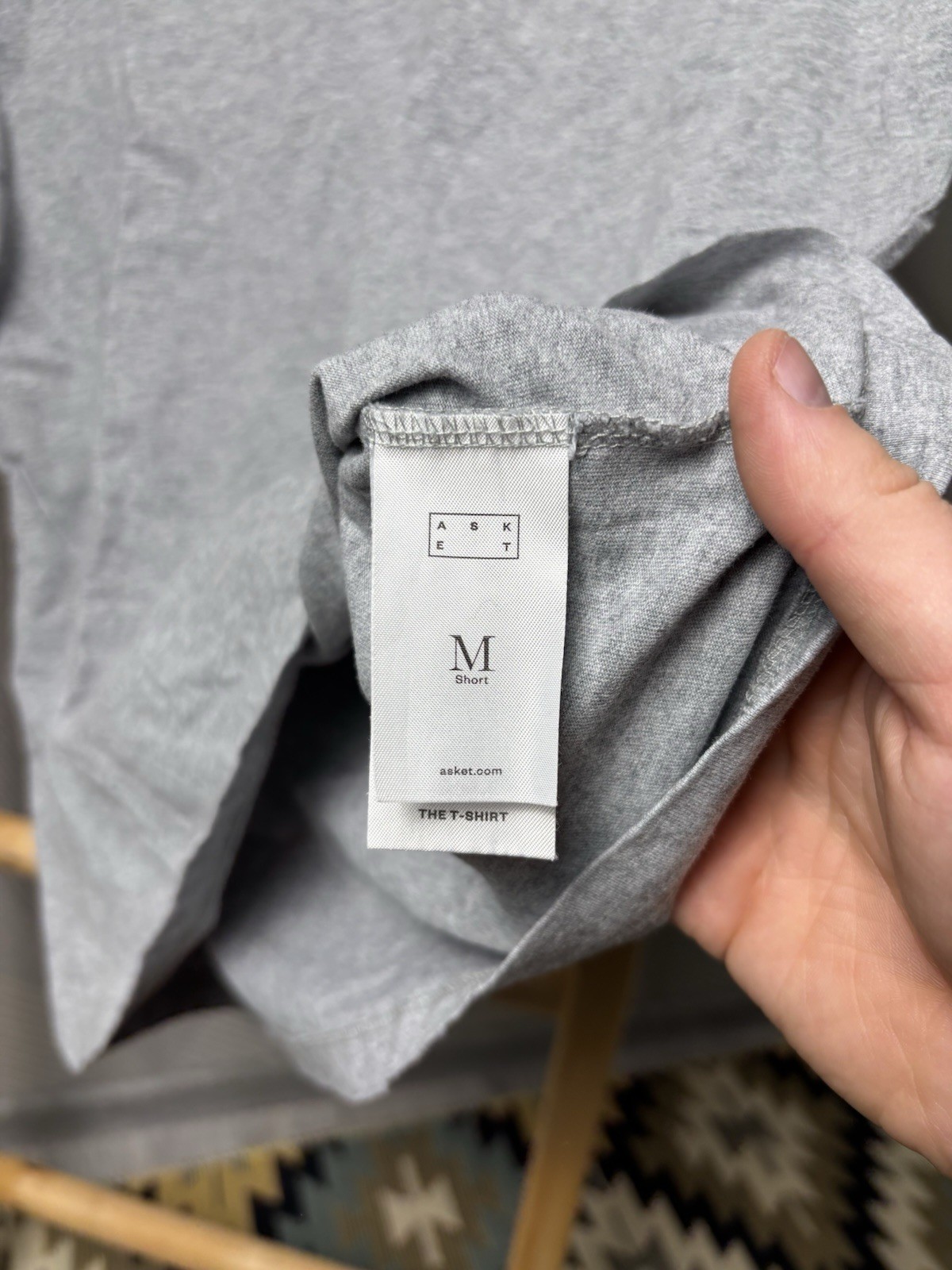 ASKET T-shirt Grey Premium Organic Cotton Size M short Basic Crewneck