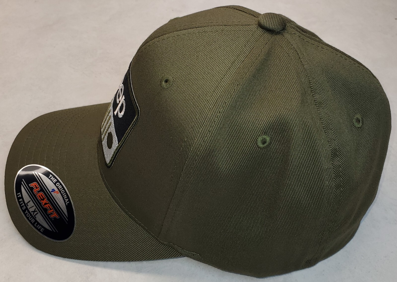 JEEP Patch on Flexfit 6277 Hat / Olive Green – L/XL 7 1/8″ – 7 5/8″