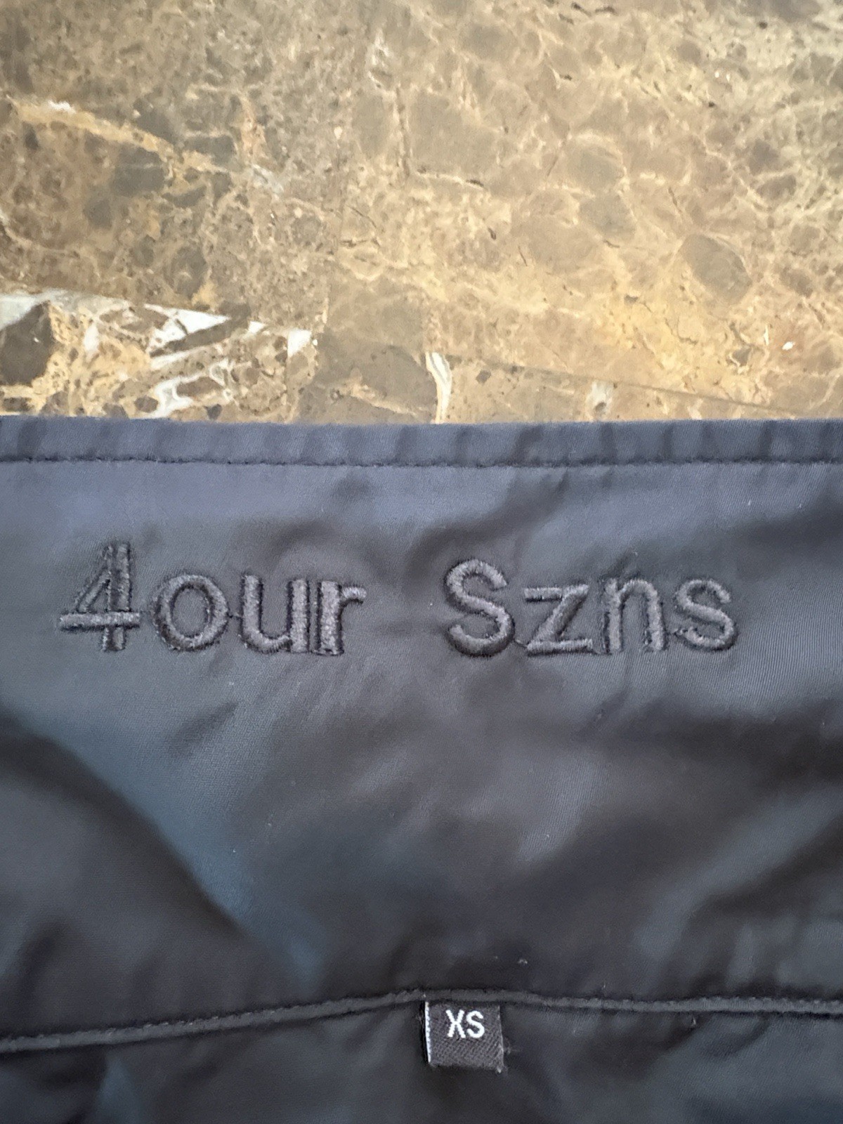 4our SZNS Black Men’s Lightweight Jacket with Skeleton Detail Msz Button-Up