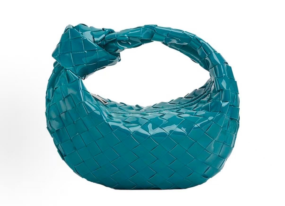 Bottega Veneta Mini Jodie Hobo Bag Patent Leather Blue Unused