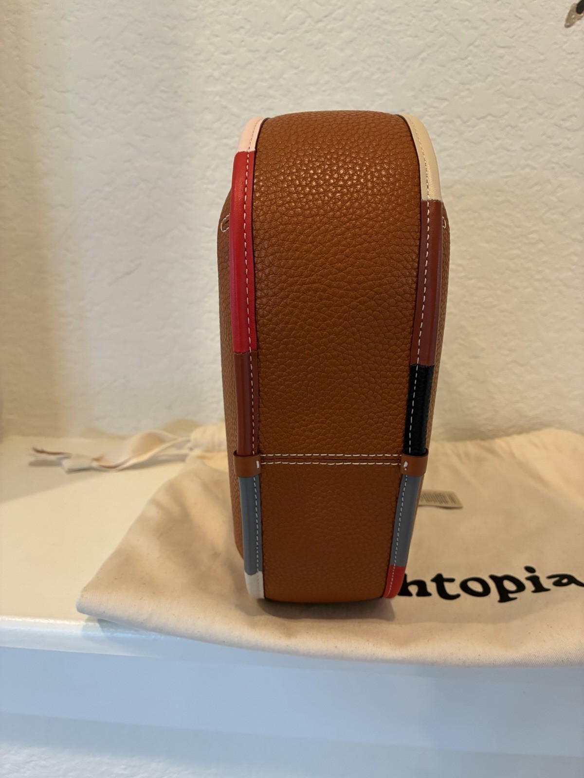 NEW Coach Coachtopia Burnished Amber Leather Ergo Colorblock Standard Bag
