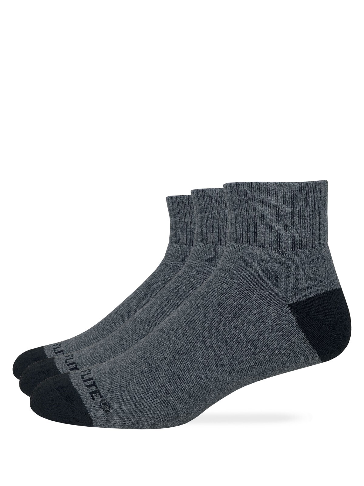 Top Flite Men’s 80% Cotton Cushioned Quarter Socks 3 Pair Pack