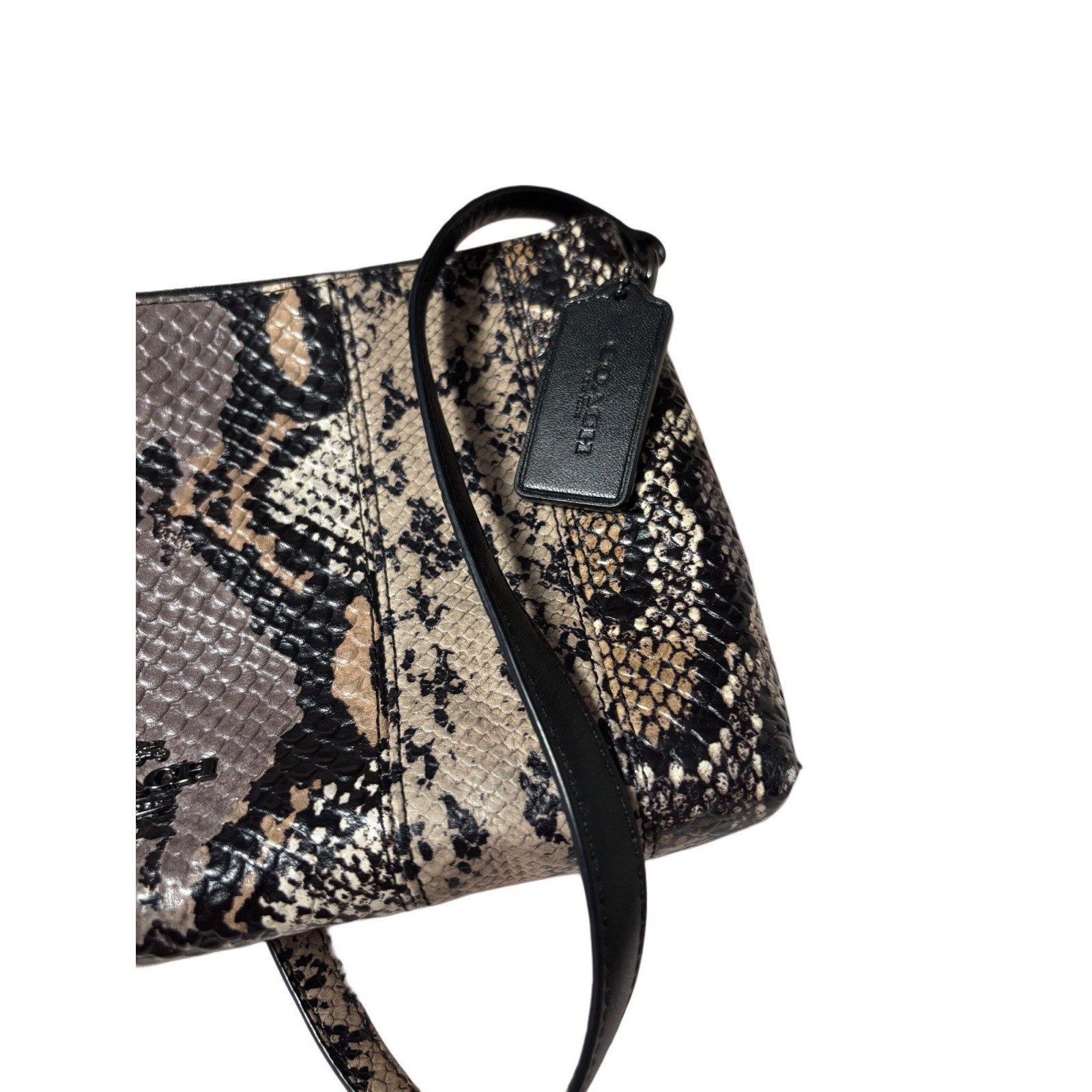 Coach Exotic Embossed Leather Crosby Crossbody Shoulder Bag 37172, Double Zipper