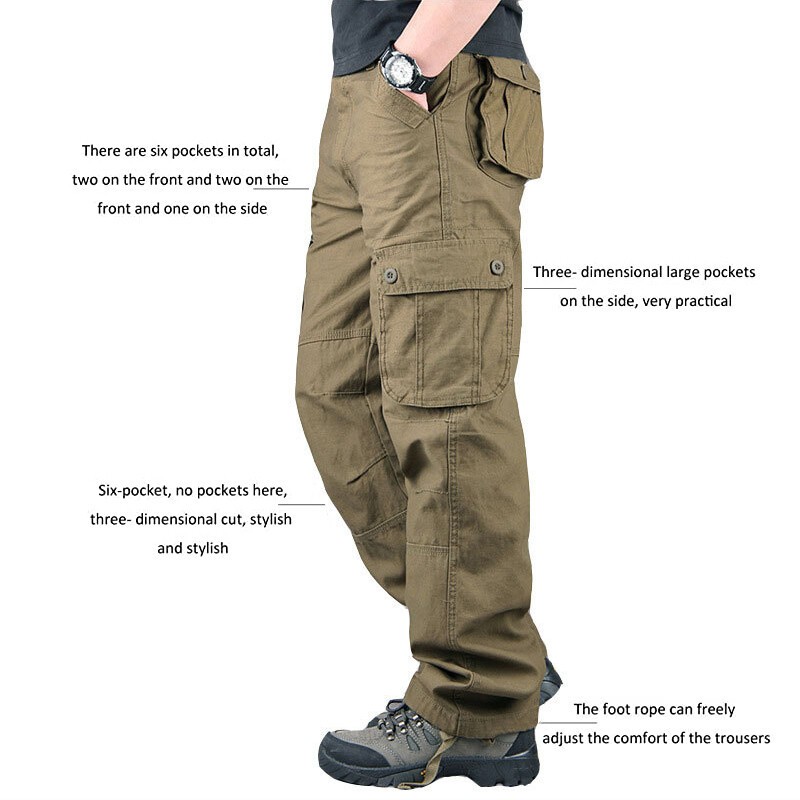 Men’s Cotton Army Tactical Cargo Pants Combat Work Outdoor Hiking Trousers