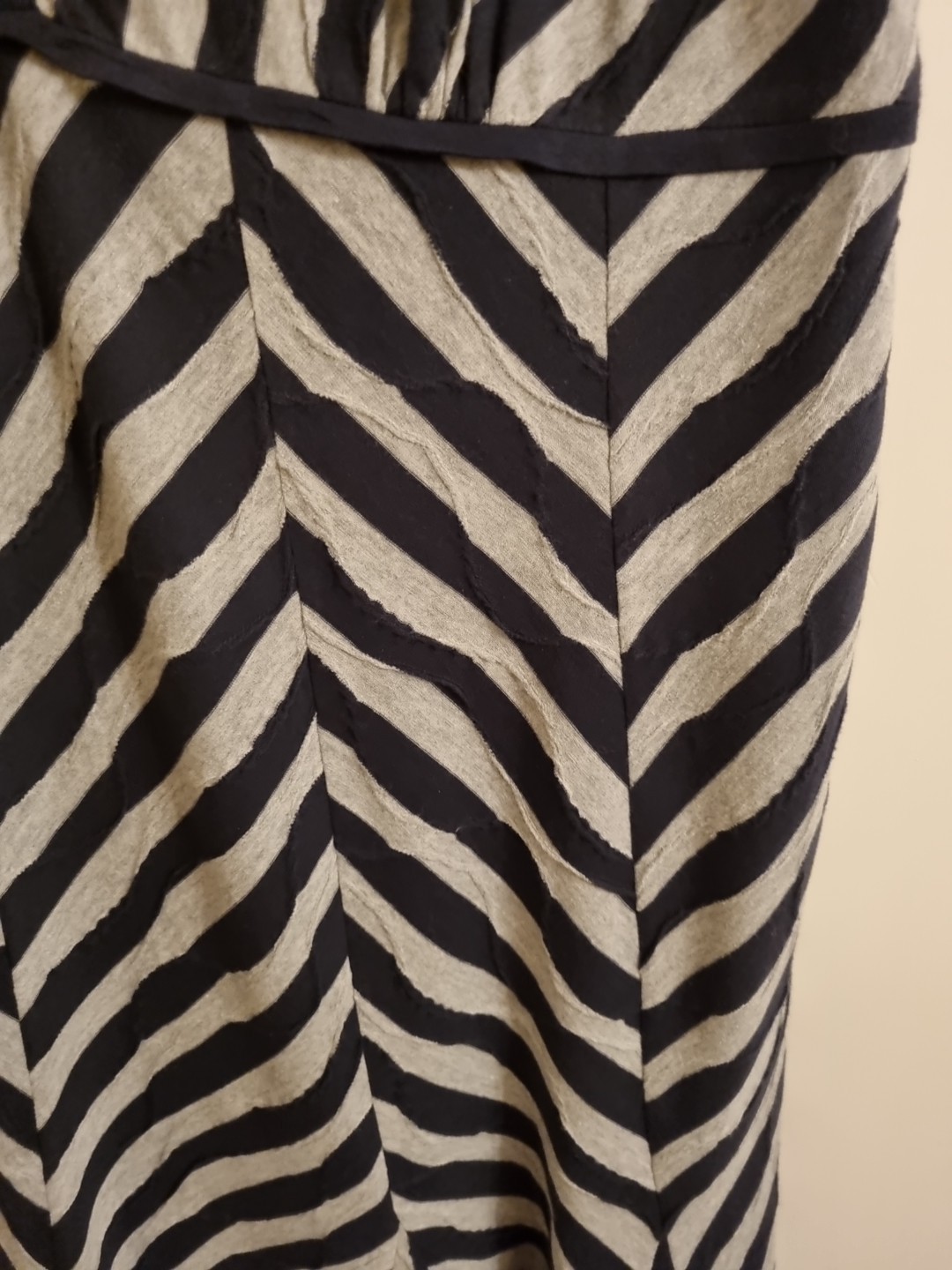 Per Una Black And Grey Striped Dress, Size 20r