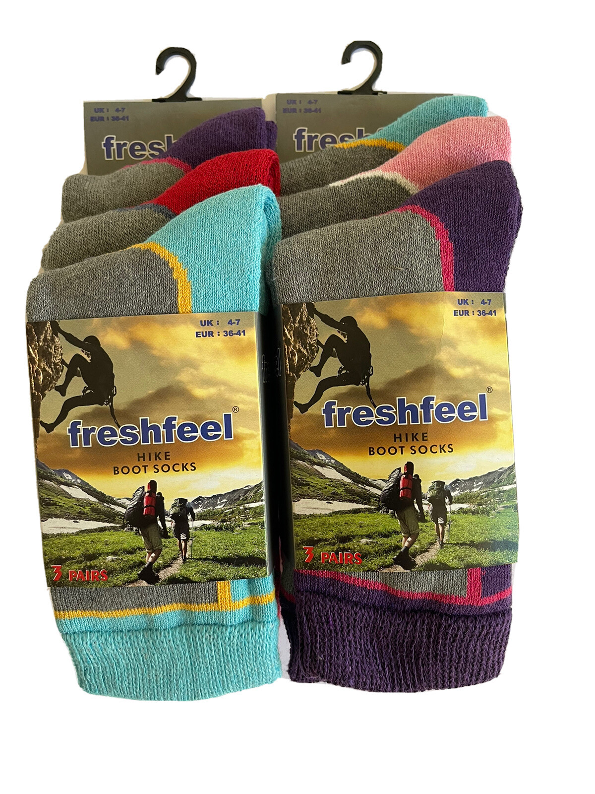Ladies Hiking Walking Boot Work 3 Pairs Socks Multicolour Comfortable Socks 4-7