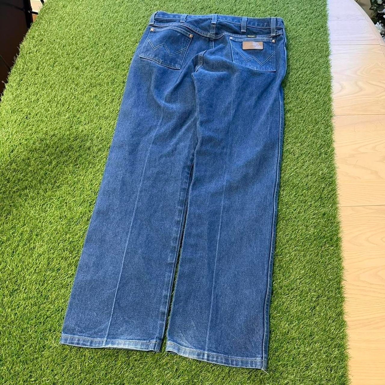 Wrangler Cowboy Cut Straight Fit Stiff Blue Jeans 36×31