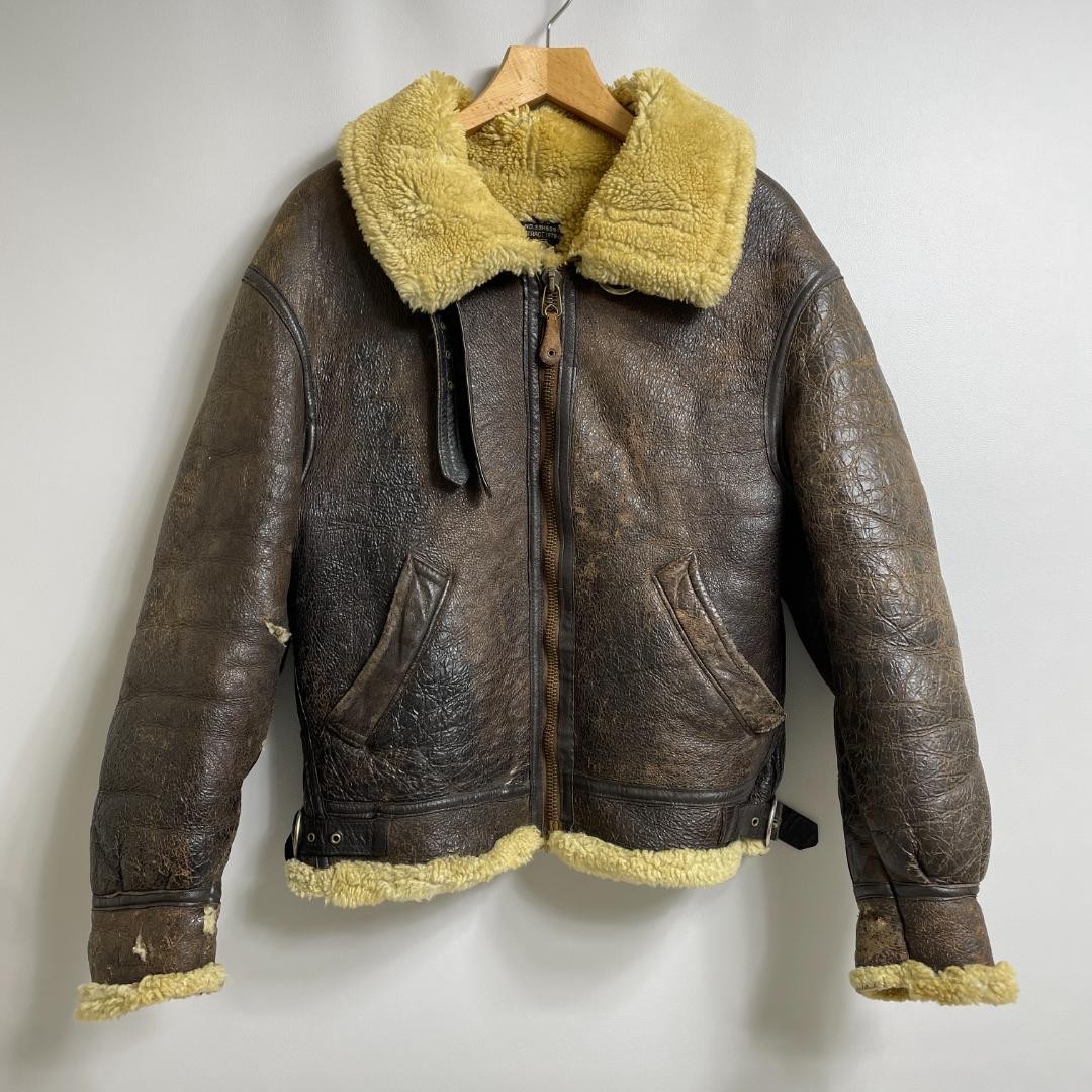 AVIREX TYPE B-3 Military Jacket Blouson Coat Men Size 38 Brown Genuine